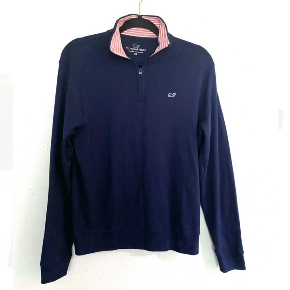 Vineyard Vines Navy Shep Shirt Cotton Quarter Zip